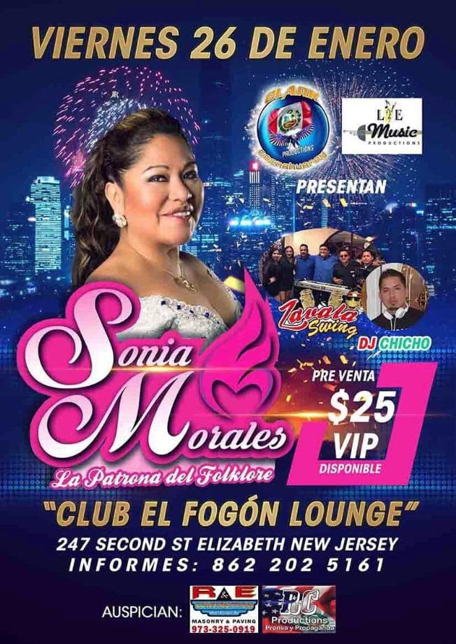 Event - Sonia Morales en New Jersey - Elizabeth, New Jersey - January 26, 2018 | concert tickets