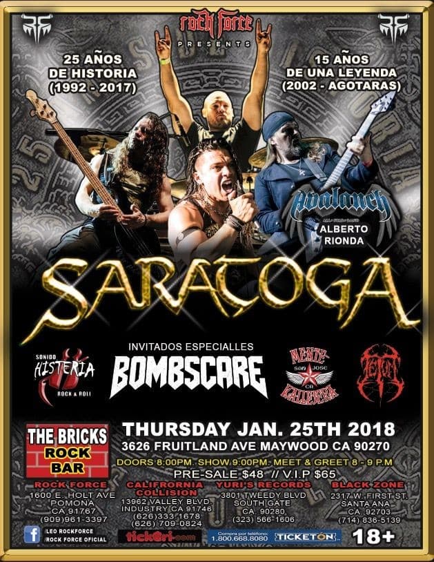 Event - Saratoga en Maywood CA - Maywood, California - January 25, 2018 | concert tickets