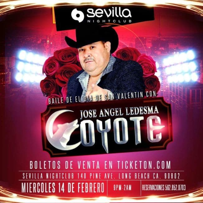 Event - Últimos boletos El Coyote y Su Banda en long Beach CA, Sevilla Nightclub - Long Beach, California - February 14, 2018 | concert tickets