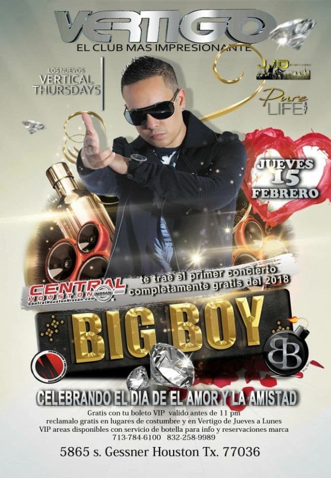 Event - BIG BOY ( Valido antes de las 11pm 21+) - Houston, Texas - February 15, 2018 | concert tickets