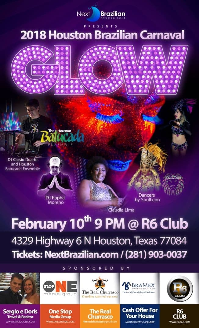 Event - Houston Brazilian Carnaval 2018 LET'S GLOW - Houston, Texas - February 10, 2018 | concert tickets