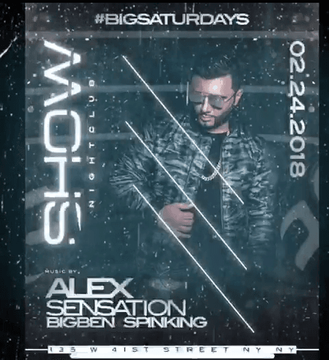 Event - Grand Opening Of Show Saturdays Alex Sensation Live At Show Nightclub - New York, New York - February 24, 2018 | concert tickets