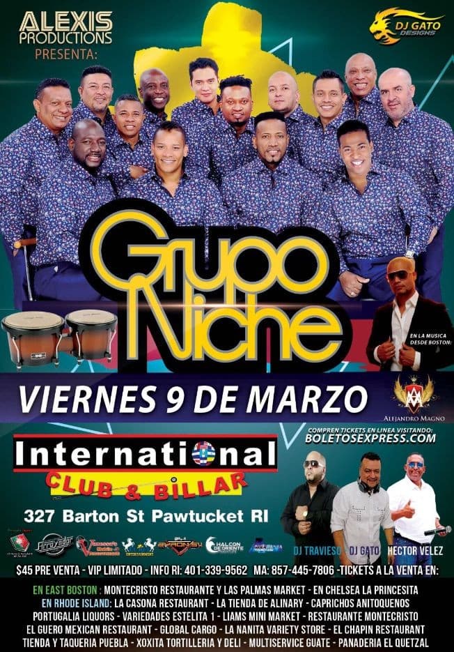 Event - Grupo Niche en Pawtucket,RI - Pawtucket, Rhode Island - March 9, 2018 | concert tickets