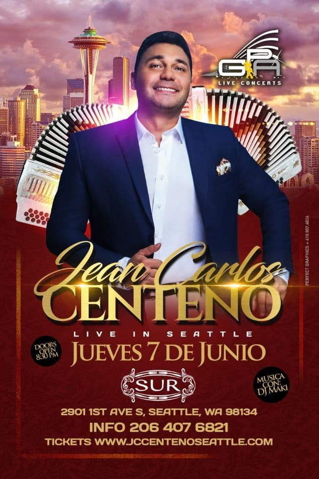 Event - Jean Carlos Centeno en Seattle - Seattle, Washington - June 7, 2018 | concert tickets