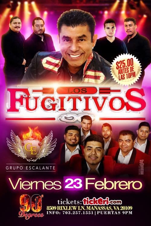 Event - Los Fugitivos & Grupo Escalante en Manassas,VA - Manassas, Virginia - February 23, 2018 | concert tickets