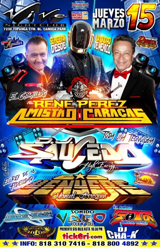 Event - Rene Perez Amistad Caracas & DJ Saucedo en Canoga Park,CA - Los Angeles, California - March 15, 2018 | concert tickets