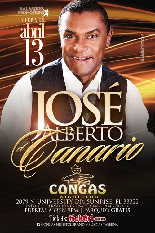 Event - Jose Alberto El Canario - Sunrise, Florida - April 13, 2018 | concert tickets