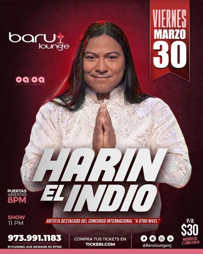 Event - Harin el Indio en New Jersey - Newark, New Jersey - March 30, 2018 | concert tickets