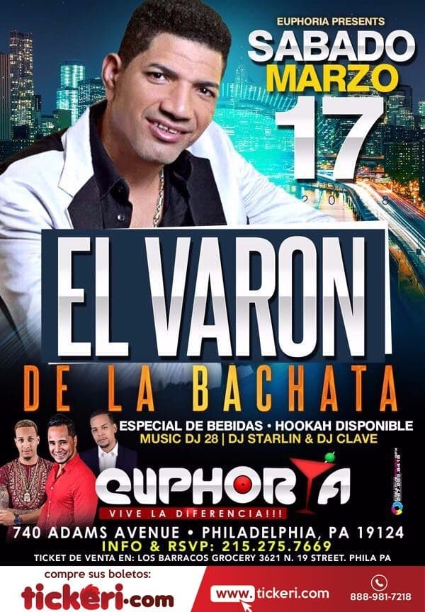 Event - El Varon de La Bachata - Philadelphia, Pennsylvania - March 17, 2018 | concert tickets