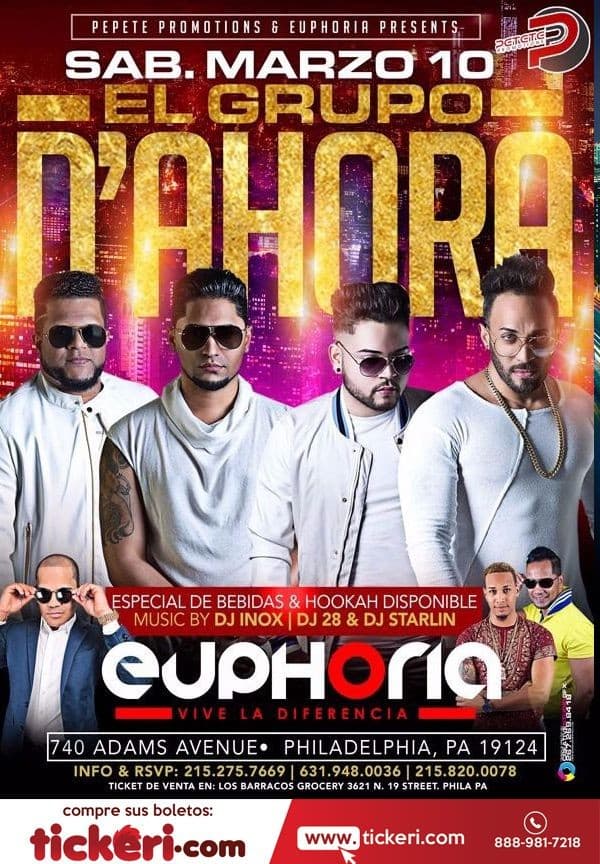 Event - El Grupo D'Ahora - Philadelphia, Pennsylvania - March 10, 2018 | concert tickets