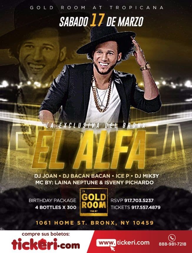 Event - El Alfa - Bronx, New York - March 17, 2018 | concert tickets