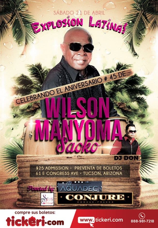 Event - Wilson Manyoma Saoko en Tucson,AZ - Tucson, Arizona - April 21, 2018 | concert tickets