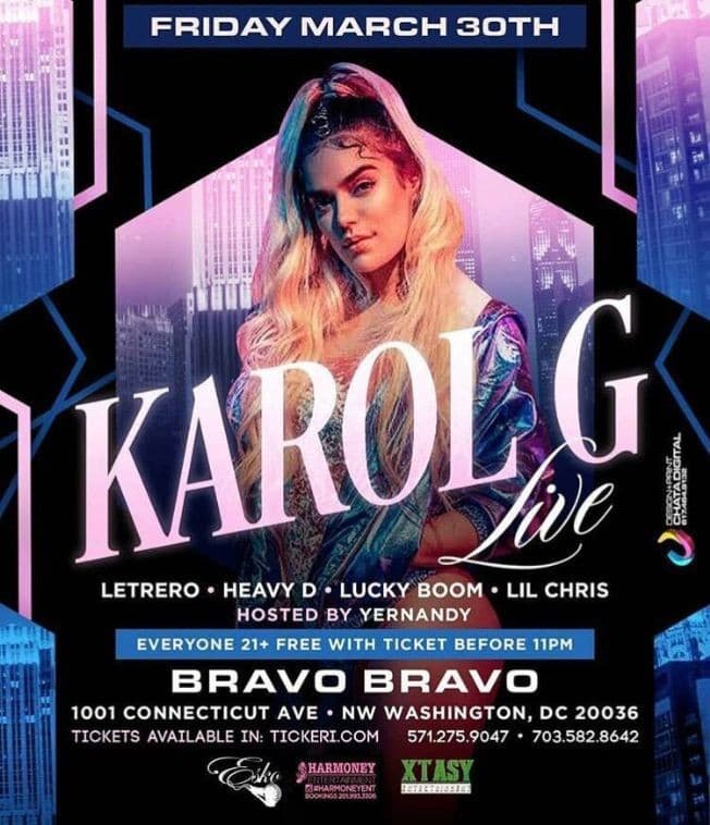 Event - Karol G Live in Washington,DC - Washington, District Of Columbia - March 30, 2018 | concert tickets