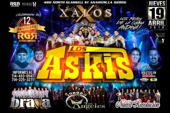 Event - Los Askis en Anaheim - Anaheim, California - April 19, 2018 | concert tickets