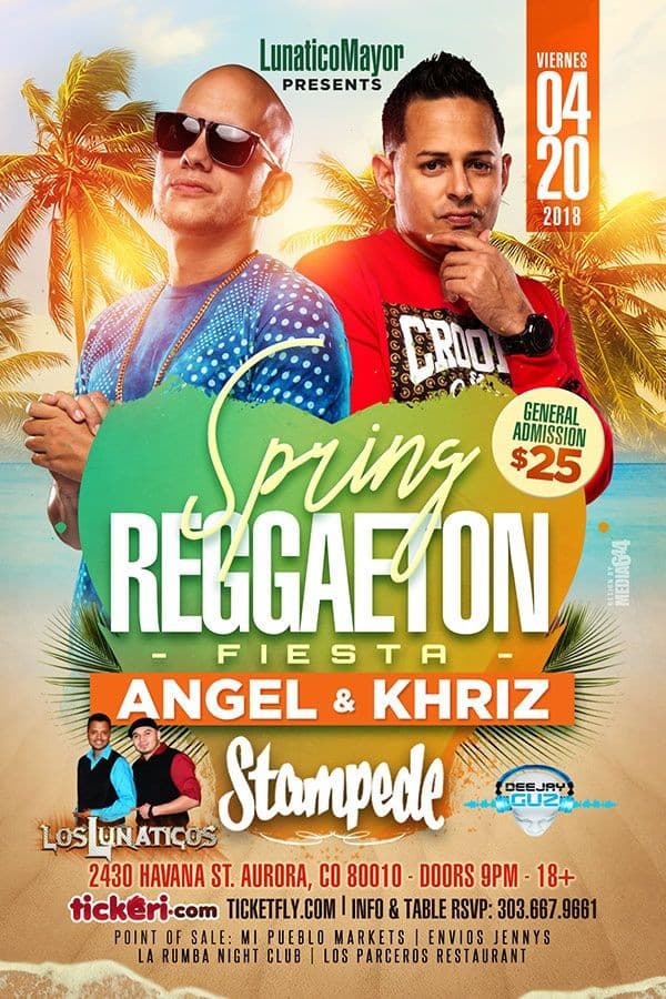 Event - Spring Reggaeton Fiesta con Angel & Khriz - Aurora, Colorado - April 20, 2018 | concert tickets