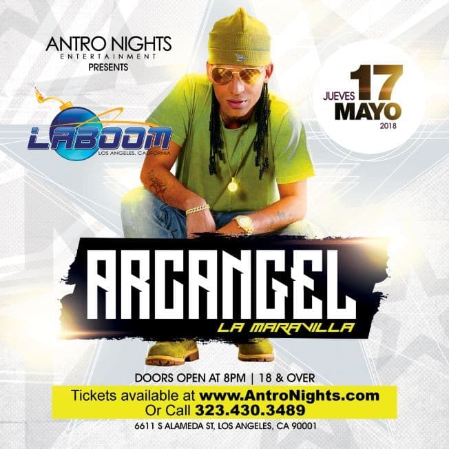 Event - ARCANGEL en LA BOOM de Los Angeles! - Los Angeles, California - May 17, 2018 | concert tickets