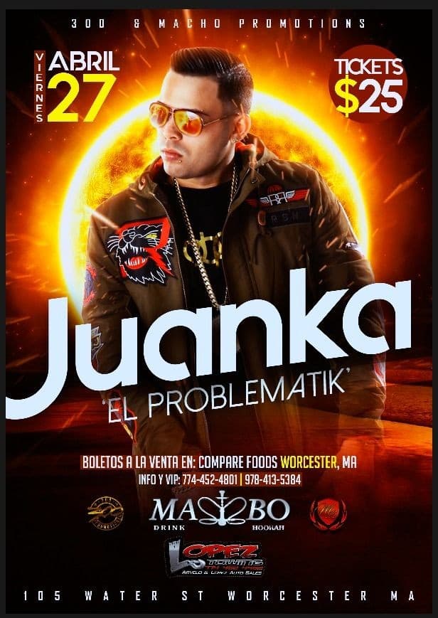 Event - Juanka el problematik - Worcester, Massachusetts - April 27, 2018 | concert tickets