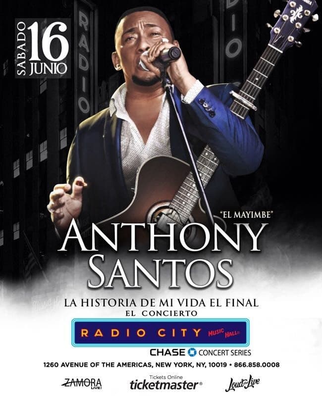 Event - Anthony Santos en New York - New York, New York - June 16, 2018 | concert tickets