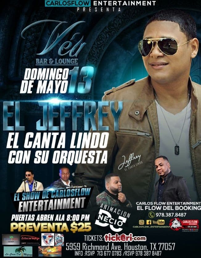 Event - El Jeffrey El Canta Lindo en Houston,TX - Houston, Texas - May 13, 2018 | concert tickets