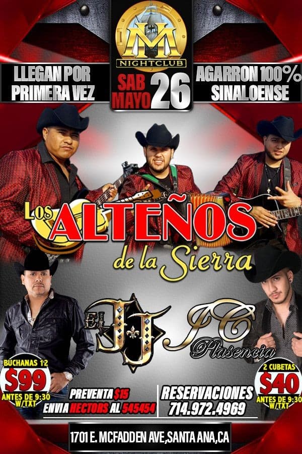 Event - LOS ALTENOS DE LA SIERRA EN SANTA ANA, CA - Santa Ana, California - May 26, 2018 | concert tickets