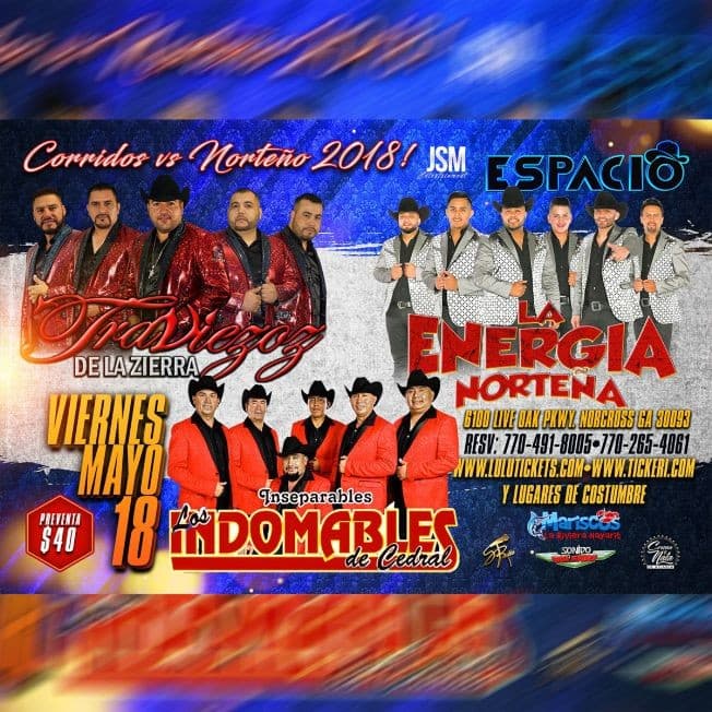 Event - Corridos vs Norteños! - Norcross, Georgia - May 18, 2018 | concert tickets