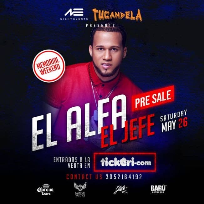 Event - EL ALFA EL JEFE LIVE IN CONCERT - Miami, Florida - May 26, 2018 | concert tickets