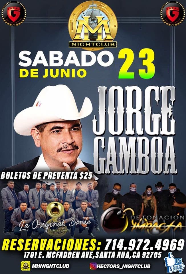 Event - JORGE GAMBOA! EN SANTA ANA, CA! - Santa Ana, California - June 23, 2018 | concert tickets