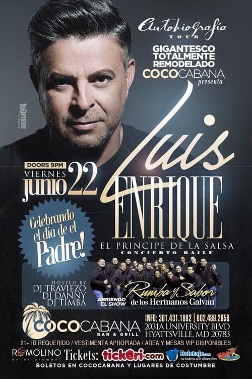 Event - Luis Enrique En Concierto!!!  en Hyattsville,MD - Adelphi, Maryland - June 22, 2018 | concert tickets