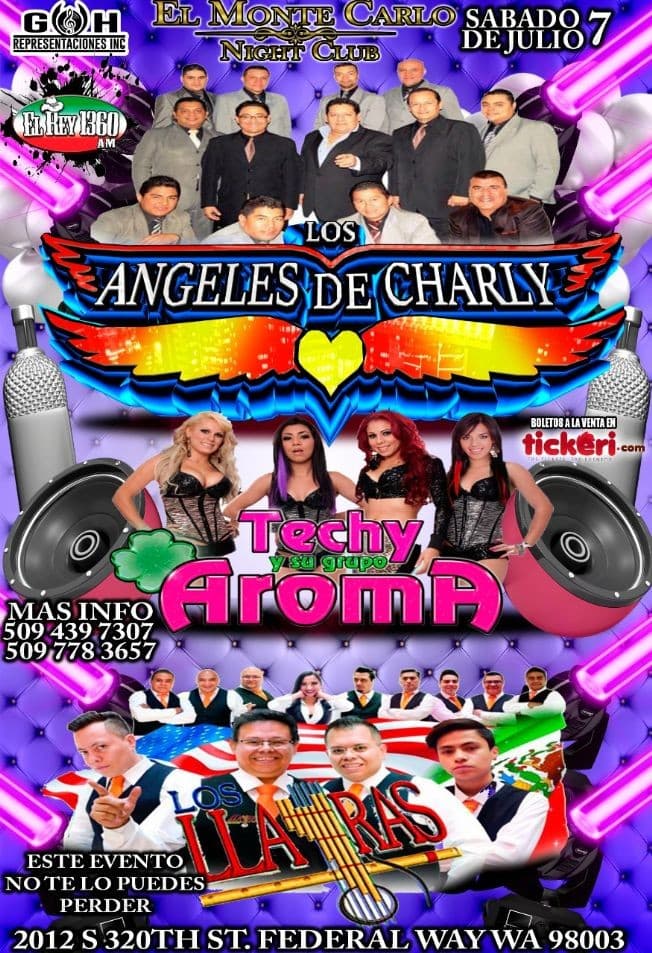 Event - Los Angeles de Charly & Techy y Su Grupo Aroma en Federal Way,WA - Federal Way, Washington - July 7, 2018 | concert tickets