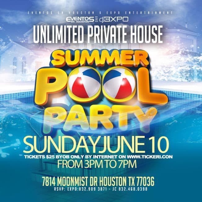 Event - HOUSE PRIVATE POOL PARTY - Houston, Texas - June 10, 2018 | concert tickets