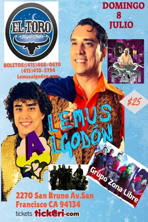 Event - Lemus y su Grupo Algodon San Francisco,CA - San Francisco, California - July 8, 2018 | concert tickets