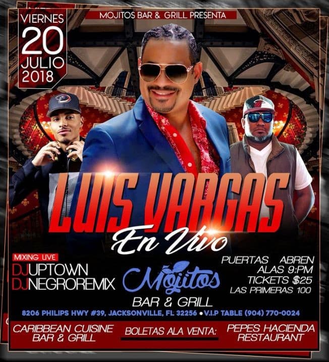 Event - Luis Vargas en Jacksonville,FL - Jacksonville, Florida - July 20, 2018 | concert tickets