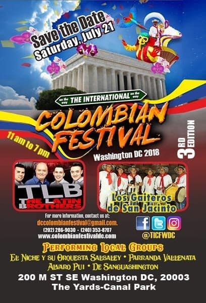 Event - The International Colombian Festival Washington DC 2018 - Washington, District Of Columbia - July 21, 2018 | concert tickets