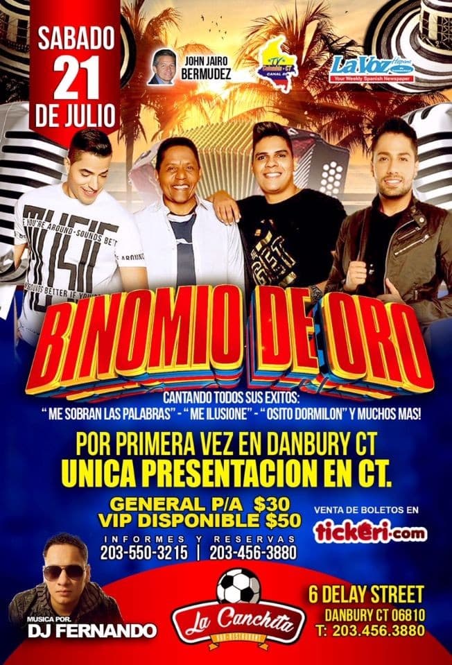 Event - Binomio de Oro en CT - Danbury, Connecticut - July 21, 2018 | concert tickets