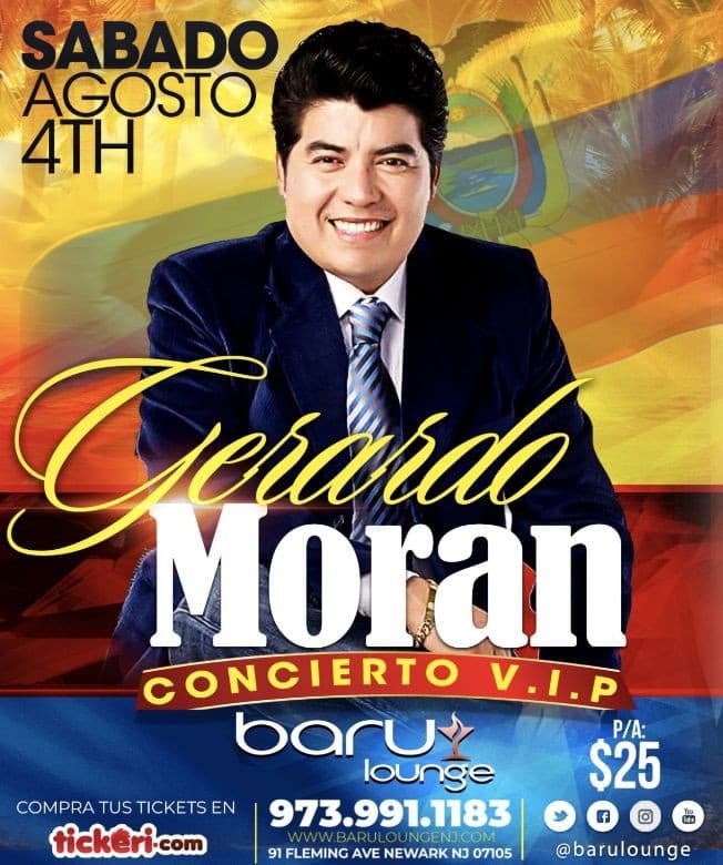 Event - Gerardo Moran Concierto VIP - Newark, New Jersey - August 4, 2018 | concert tickets