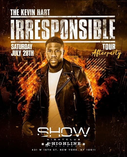 Event - Kevin Hart Irresponsible Tour After Party At Highline Ballroom - New York, New York - July 28, 2018 | concert tickets