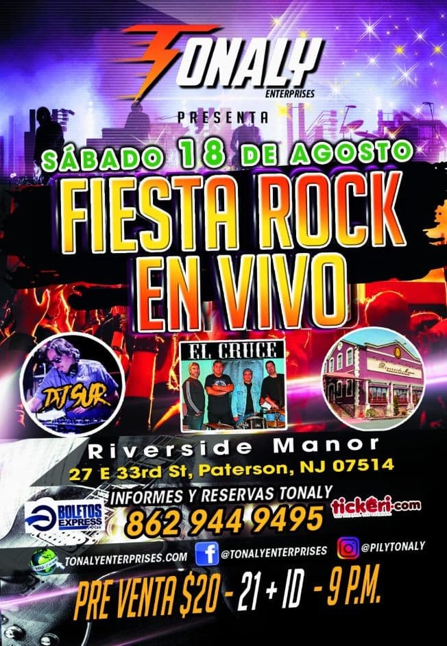 Event - FIESTA ROCK EN VIVO - Paterson, New Jersey - August 18, 2018 | concert tickets