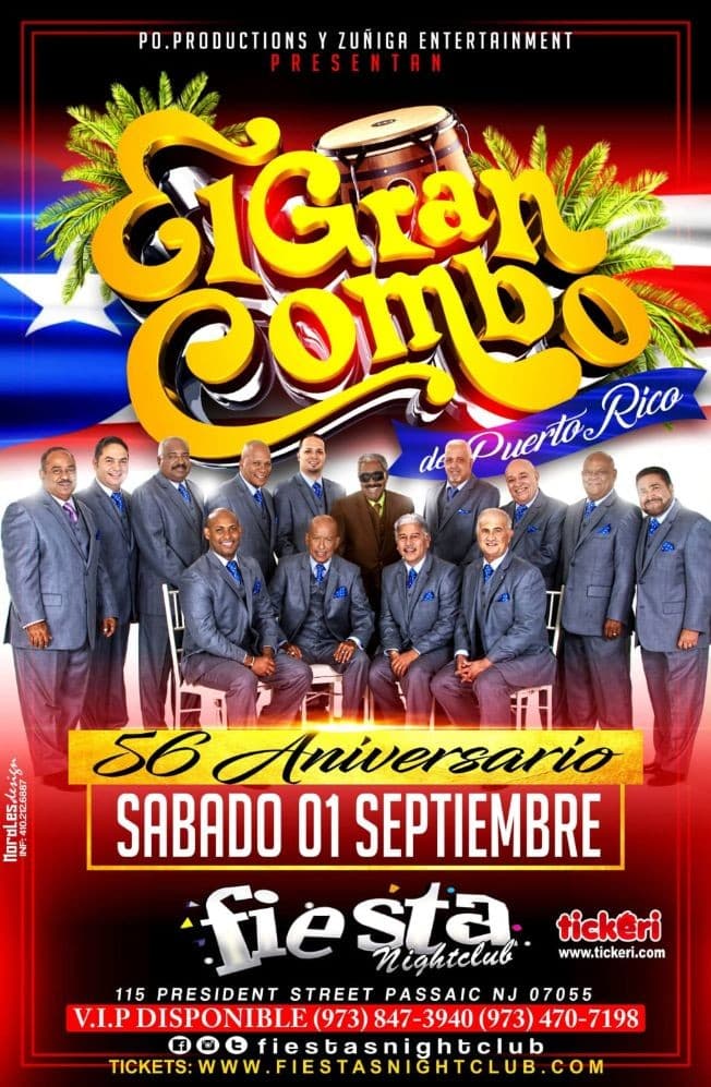 Event - EL GRAN COMBO DE PUERTO RICO - Passaic, New Jersey - September 1, 2018 | concert tickets