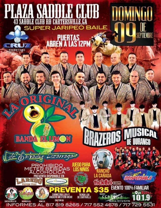 Event - La Original Banda el Limon  en Cartersville,GA - Cartersville, Georgia - September 9, 2018 | concert tickets