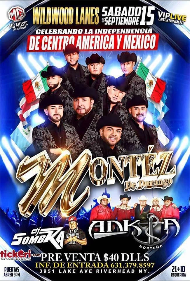 Event - Montez De Durango En Riverhead NY. - Riverhead, New York - September 15, 2018 | concert tickets