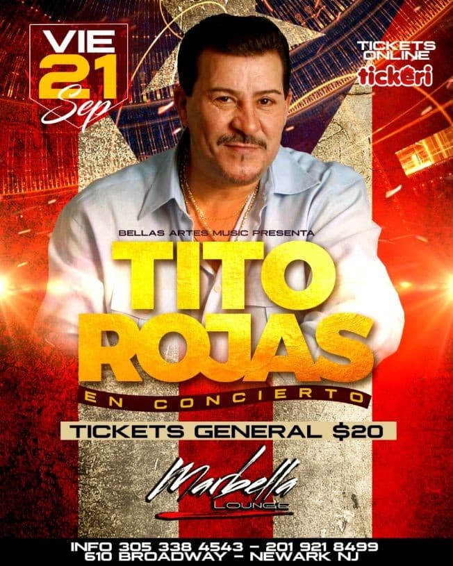 Event - TITO ROJAS EN CONCIERTO EN  NJ - Newark, New Jersey - September 21, 2018 | concert tickets