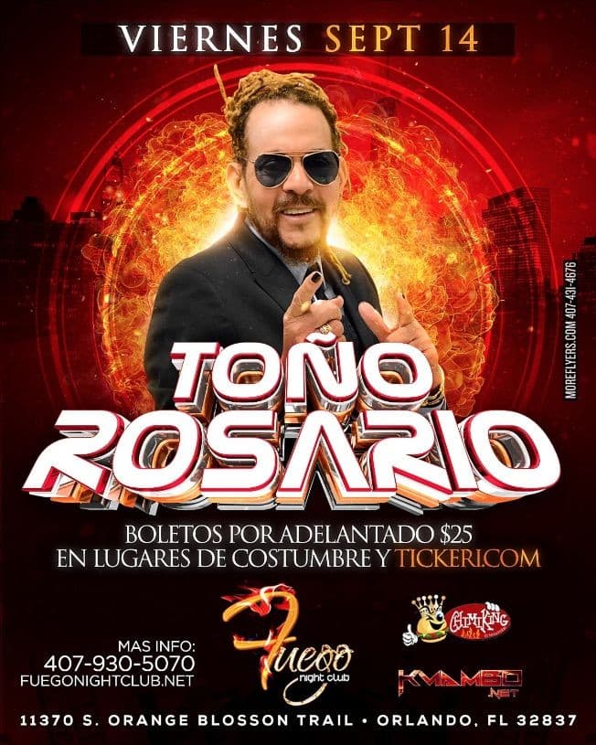 Event - Tono Rosario - Orlando, Florida - September 14, 2018 | concert tickets