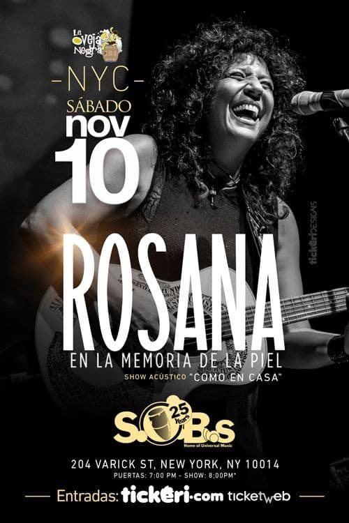 Event - Rosana ...tickets will be available at door tonight - New York, New York - November 10, 2018 | concert tickets