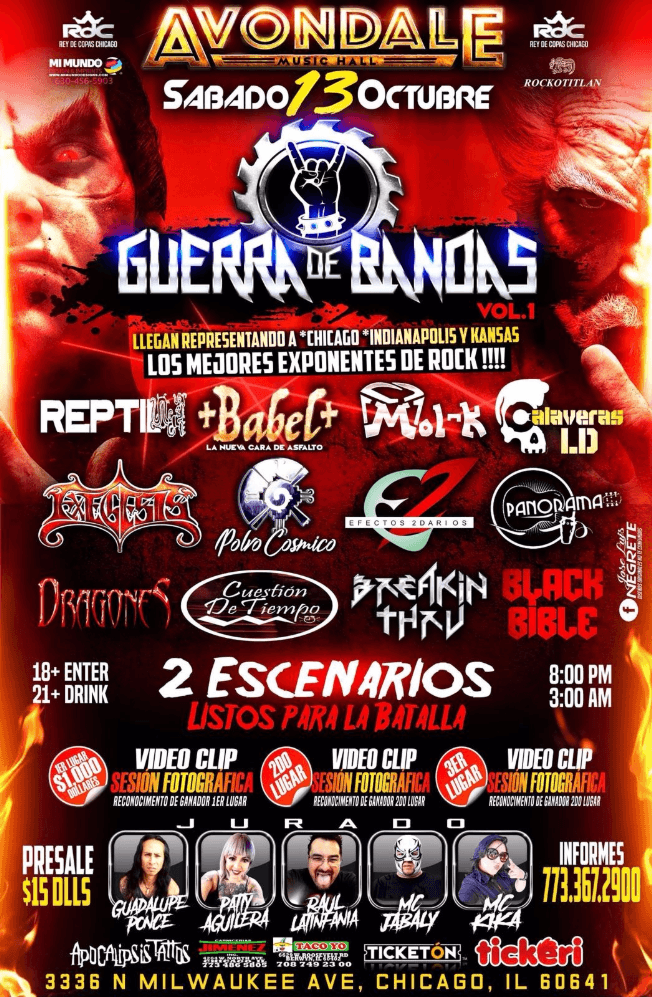 Event - Guerra De Bandas En Chicago,IL - Chicago, Illinois - October 13, 2018 | concert tickets