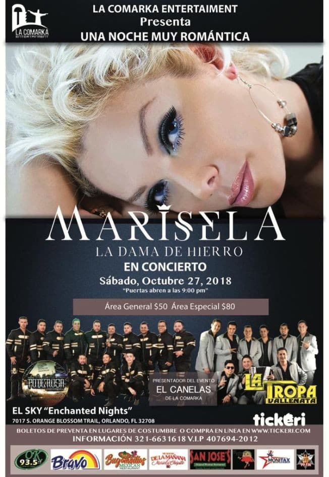 Event - Marisela Tour 2018 in Orlando,FL - Orlando, Florida - October 27, 2018 | concert tickets