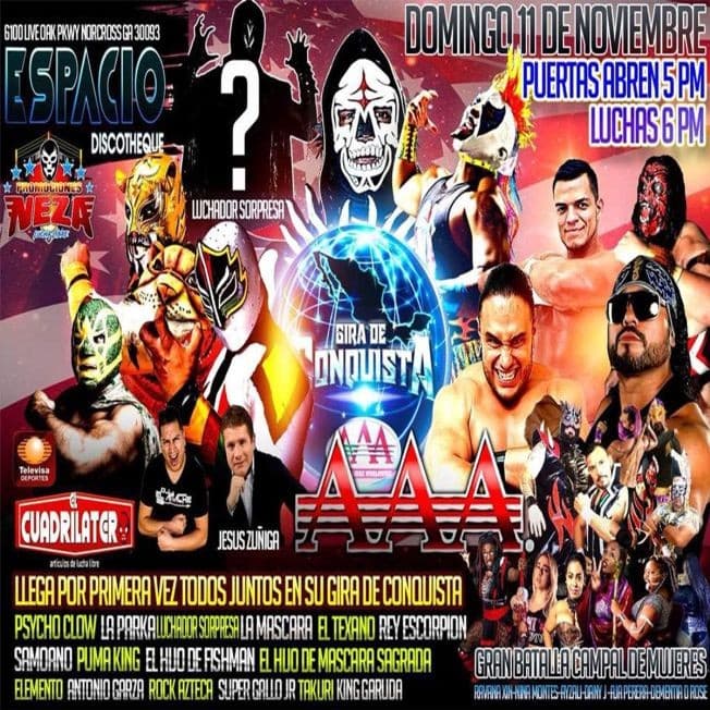 Event - Lucha Libre AAA - Norcross, Georgia - November 11, 2018 | concert tickets