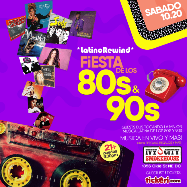 Event - Latino Rewind: La Gran Fiesta de los 80s y 90s - Washington, District Of Columbia - October 20, 2018 | concert tickets