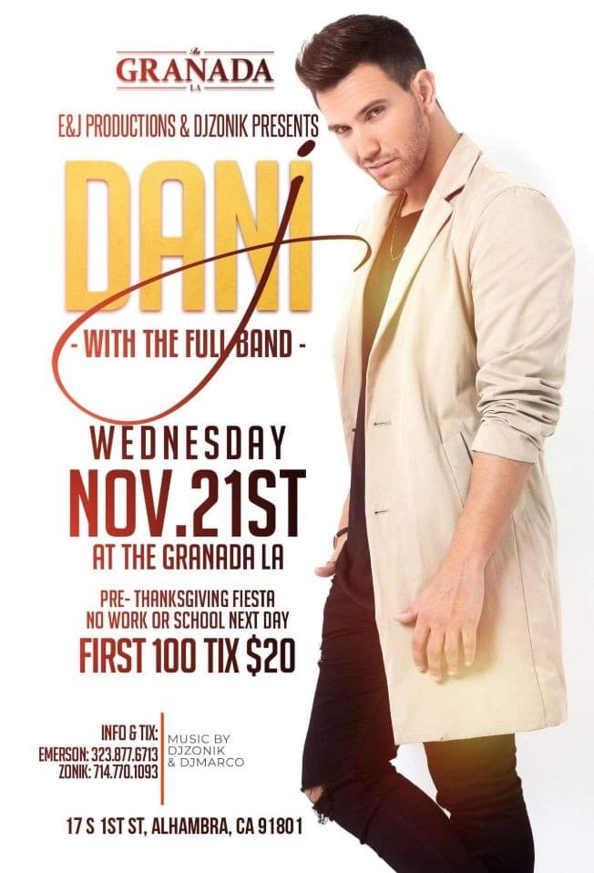 Event - Dani J Bachata Concert - Alahambra, California - November 21, 2018 | concert tickets