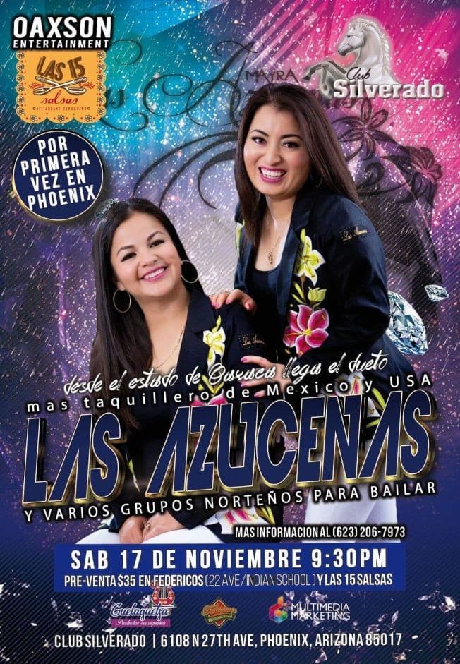 Event - Dueto Las Azucenas en Phoenix,AZ - Phoenix, Arizona - November 17, 2018 | concert tickets