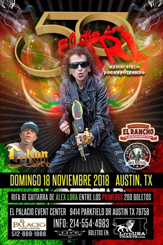 Event - El Tri "50 Aniversario" en Austin,TX - Austin, Texas - November 18, 2018 | concert tickets